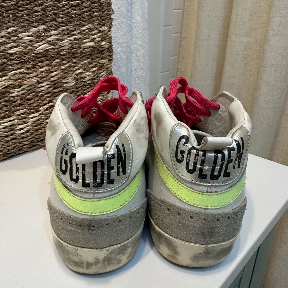 Golden Goose High-Top Sneakers with Pink and Gray Accents - Picture 5 of 7